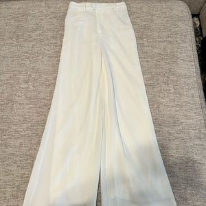 High waisted White wide leg pants